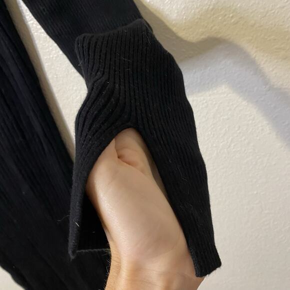 House of Harlow 1960 Cutout Ribbed Midi Sweater Dress in Black Size Large - Picture 6 of 8